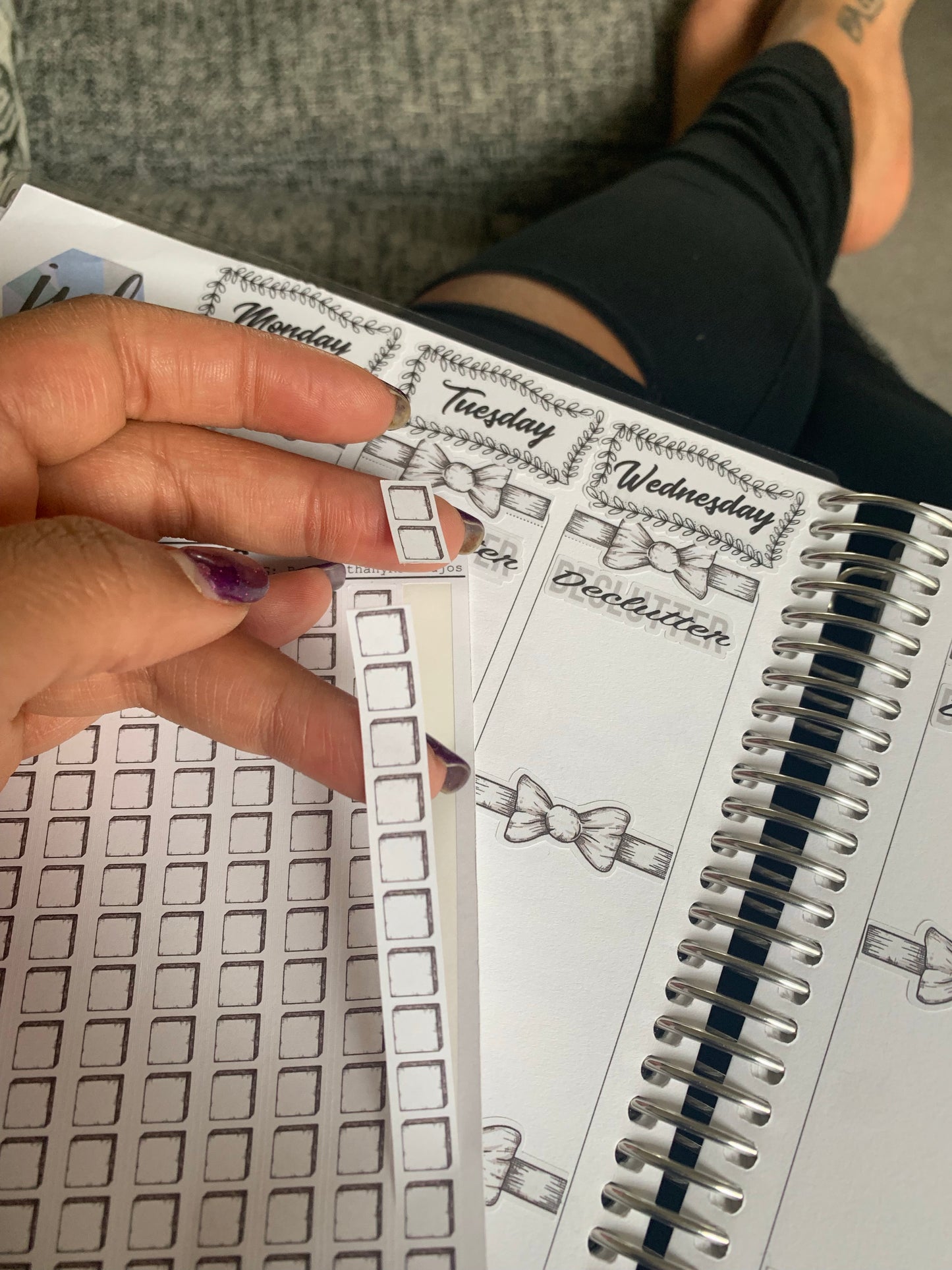 Check box stickers - washi style (BNW0028)