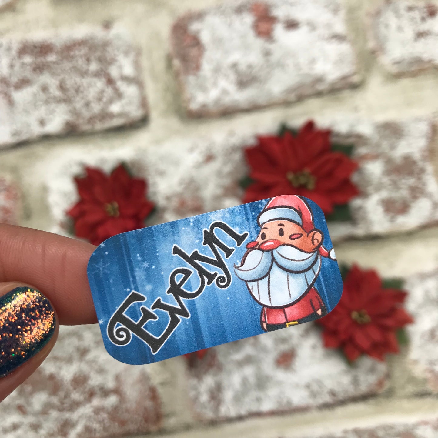 Personalised kids / adults Christmas Present Labels. (48 Santa)