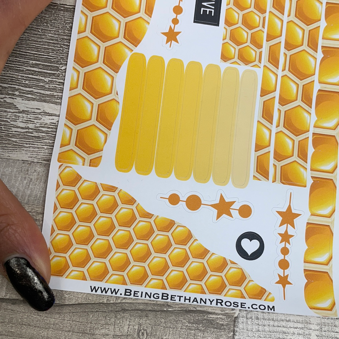 (0366) Passion Planner Daily Wave stickers - Honeycomb