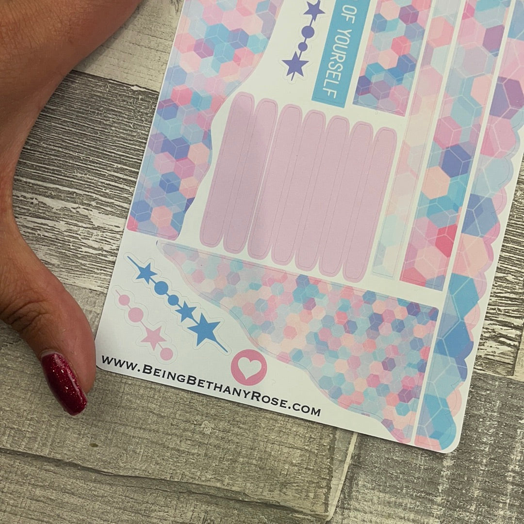 (0527) Passion Planner Daily Wave stickers - Purple Haze Hex