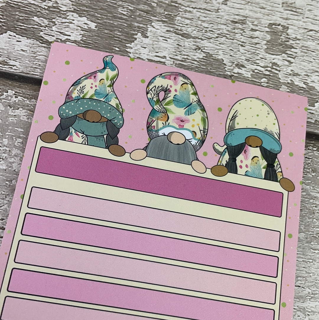 A6 Notepad - Pink boxes and butterflies