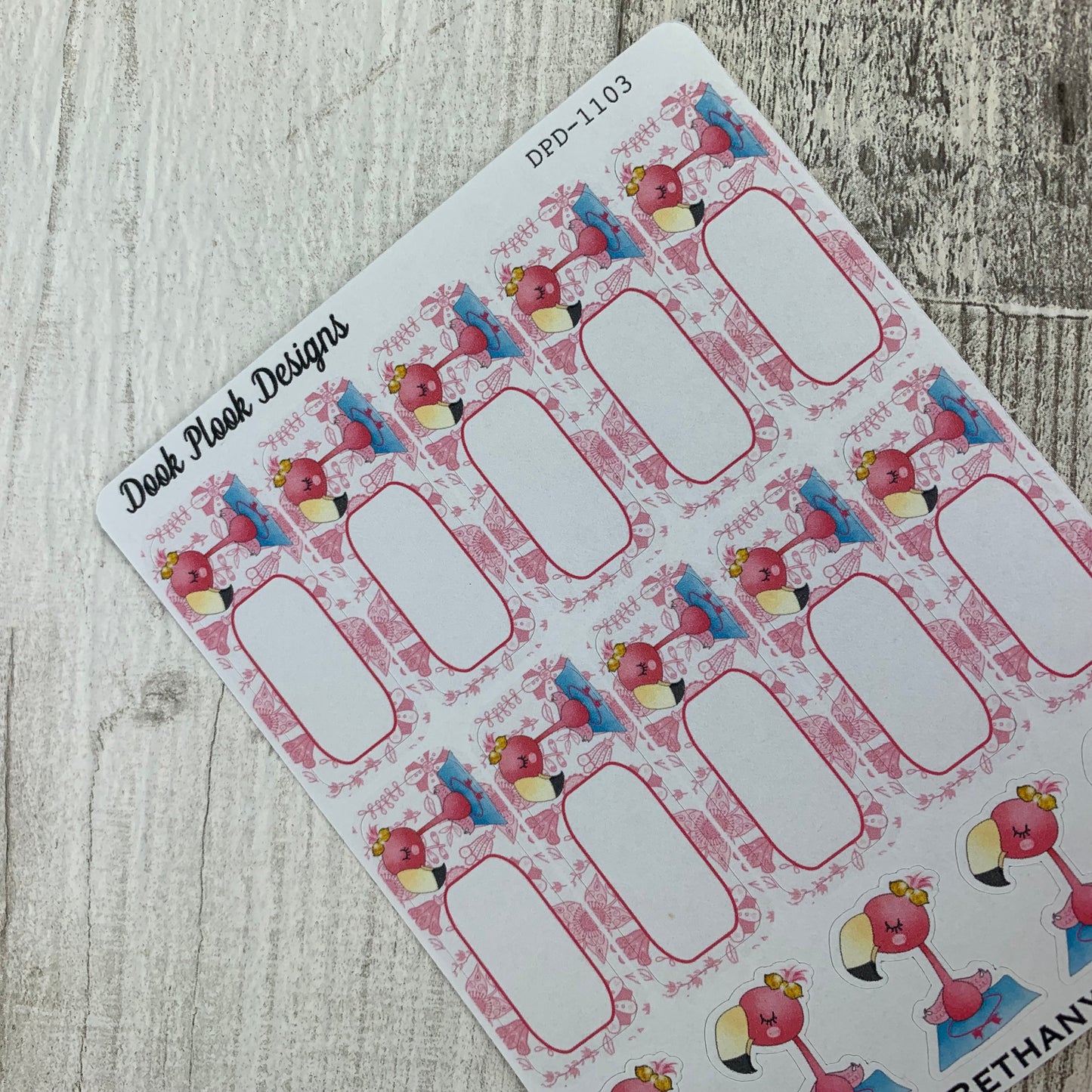 Yoga / meditate Frankie the Flamingo Stickers (DPD1102-1103)