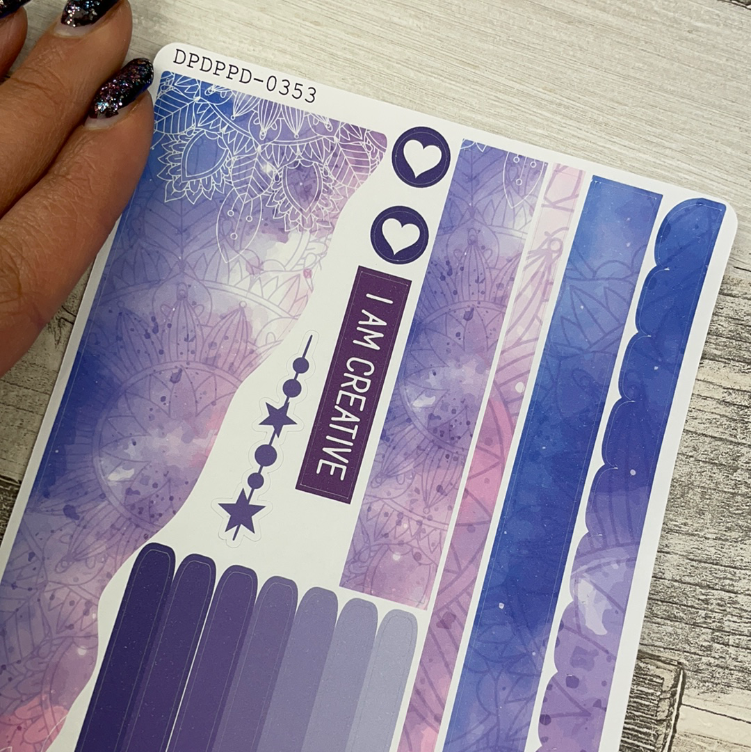 (0353) Passion Planner Daily Wave stickers - Purple Creative