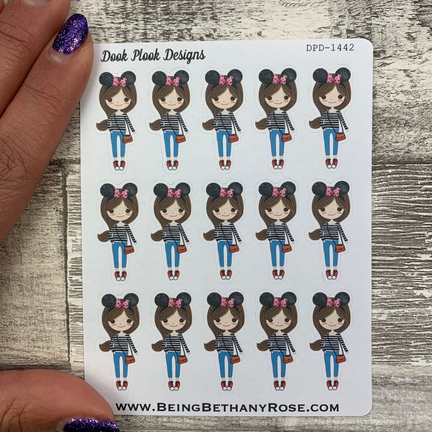 White Woman - Mouse Ears (Holiday) Stickers (DPD1442)