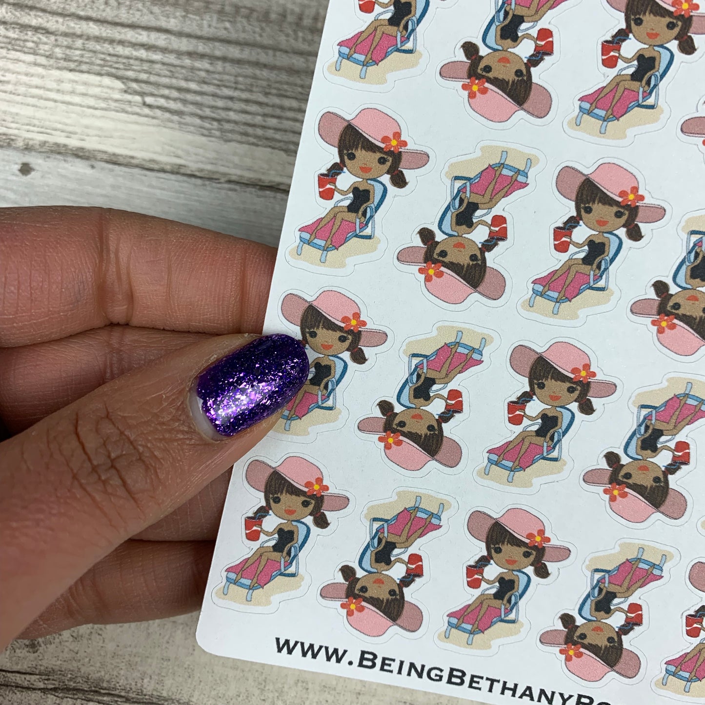 Black Woman - Sunbathing stickers (DPD1400)