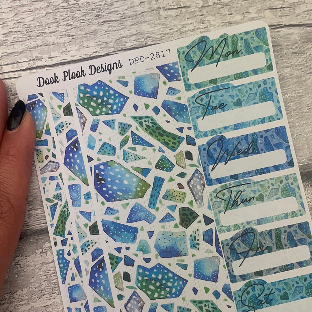 Lydia Ice Terrazzo - One sheet week planner stickers (DPD2817)