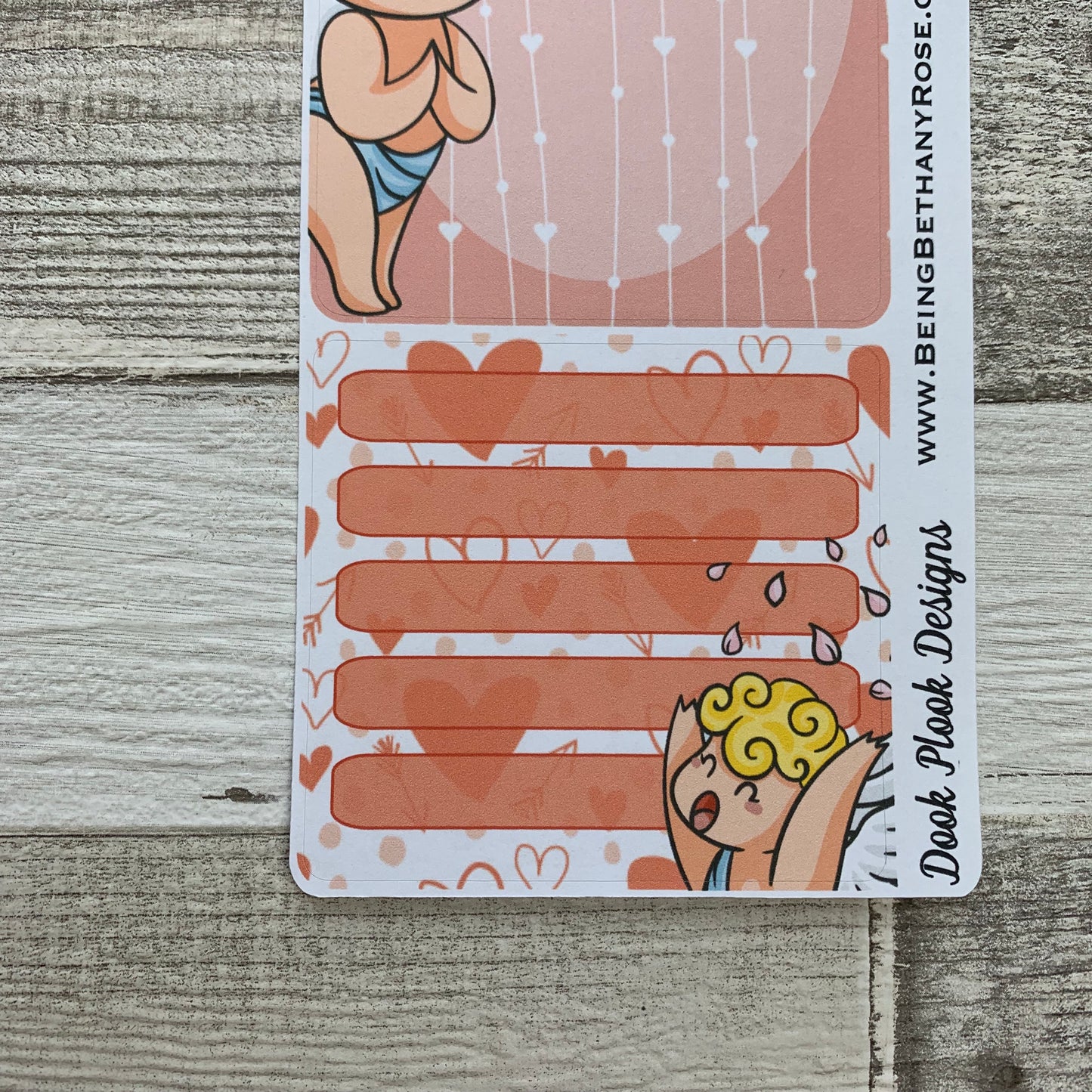 Erin Condren Month Note Pages (Cupid, White Skin)