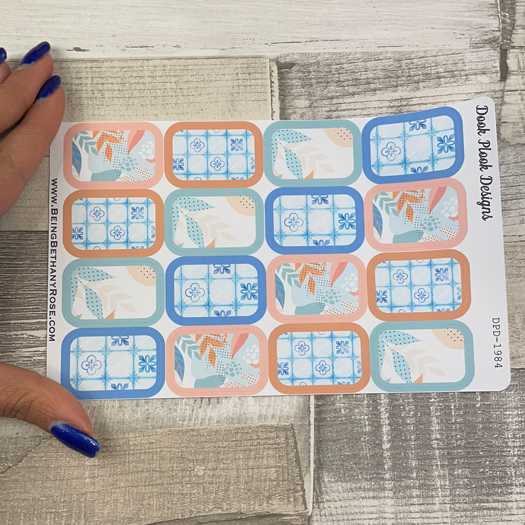 Muted Mediterranean half box stickers (DPD1984)