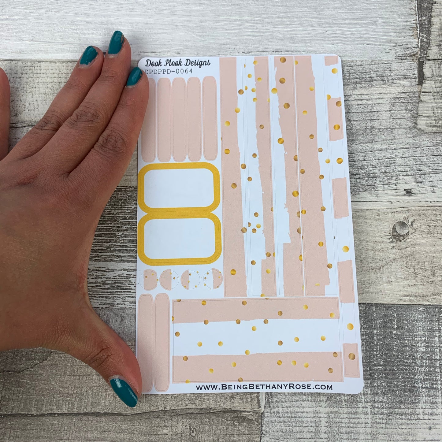 (0064) Passion Planner Daily stickers - Gold Confetti