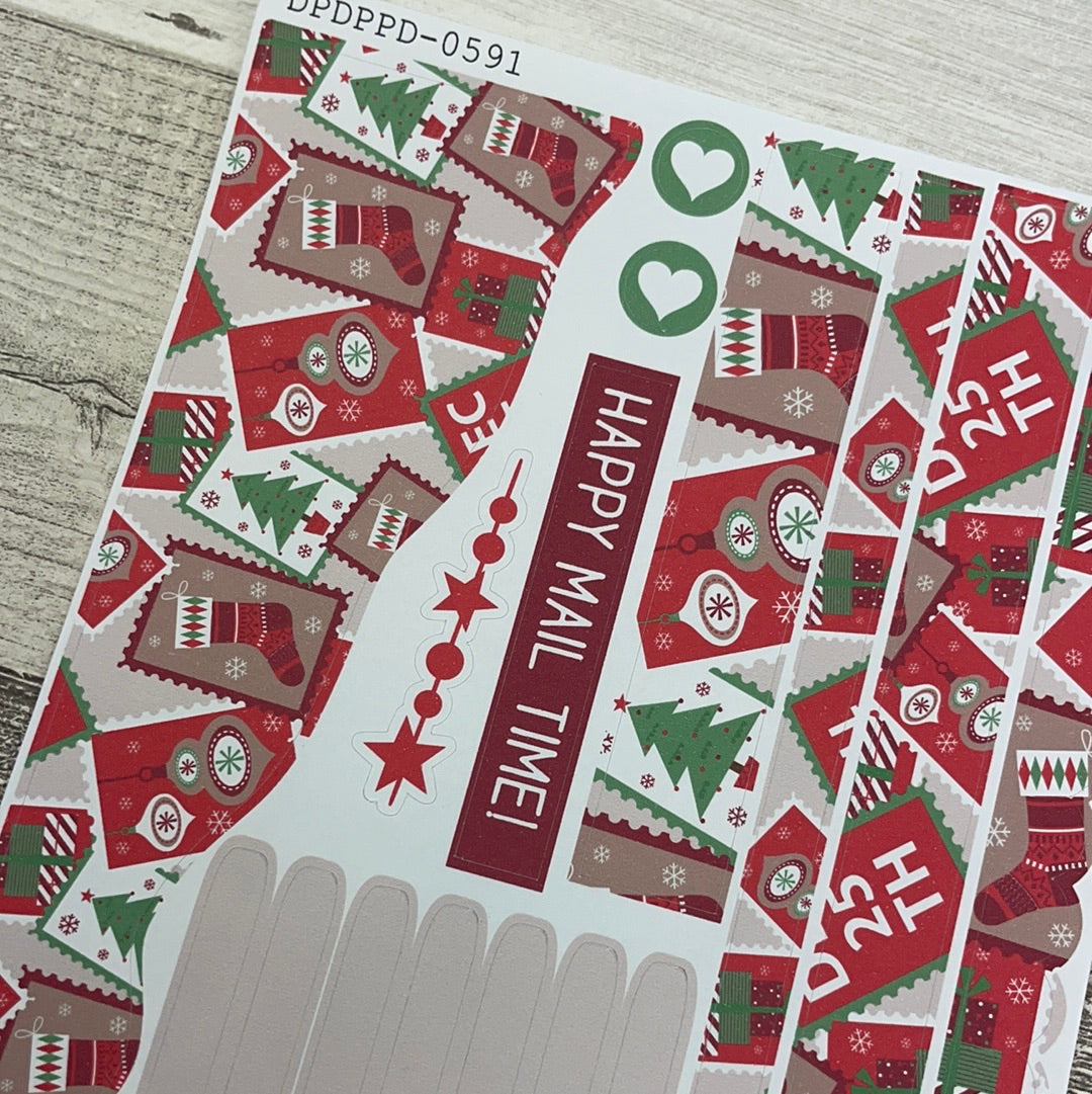 (0591) Passion Planner Daily Wave stickers - Christmas Stamps