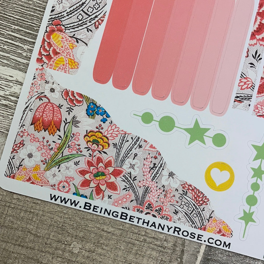 (0461) Passion Planner Daily Wave stickers - Lotus Leaf