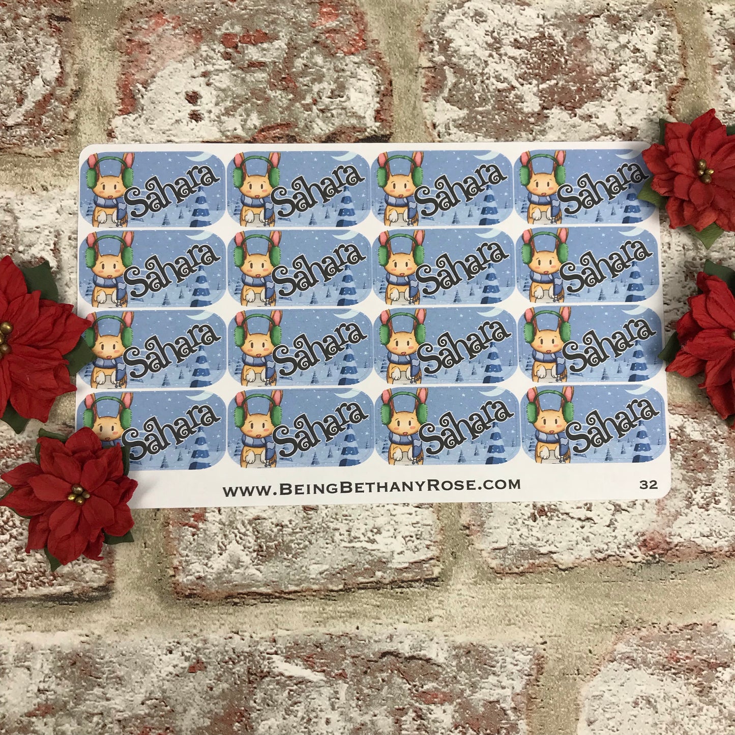 Personalised kids / adults Christmas Present Labels. (32 Rabbit)