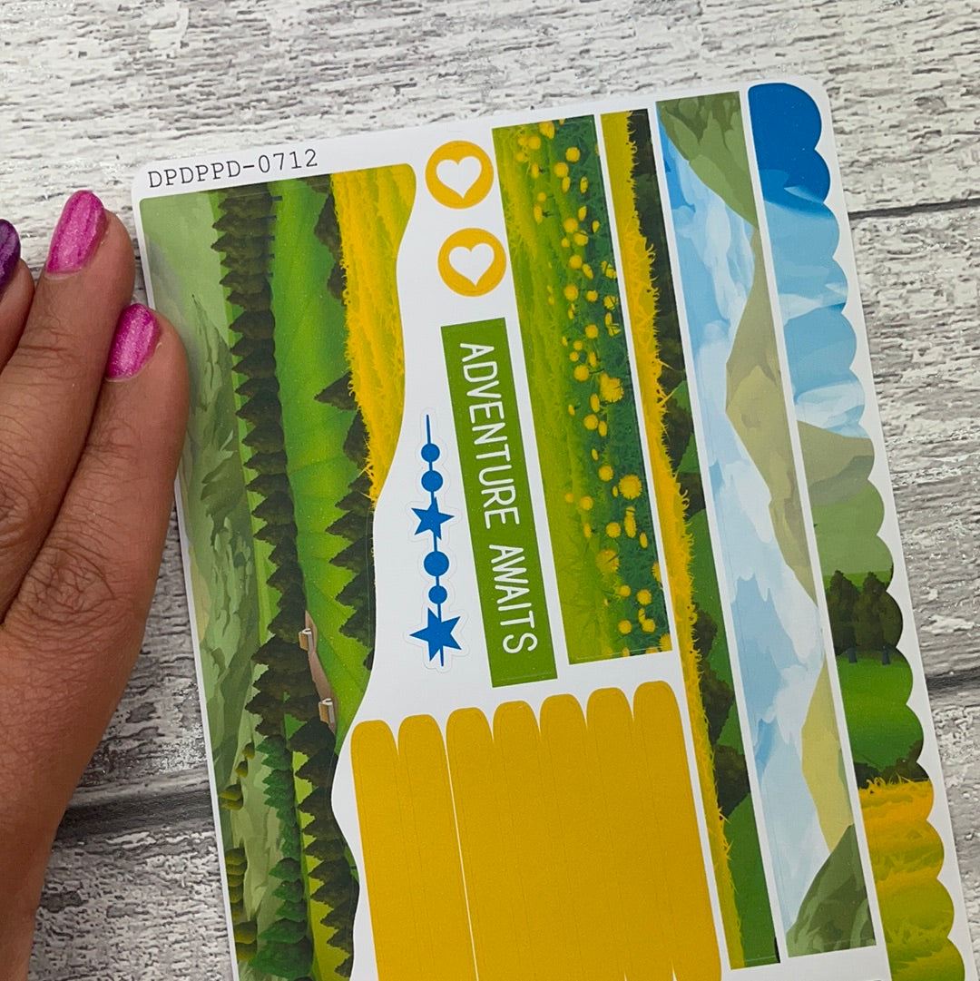 (0712) Passion Planner Daily Wave stickers - Landscape