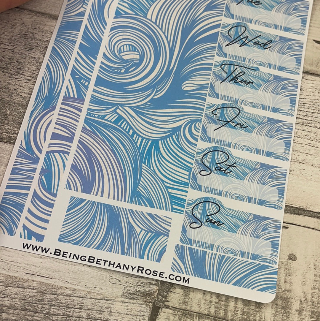 One sheet week medium passion planner stickers - Sea swirl (DPD2203)