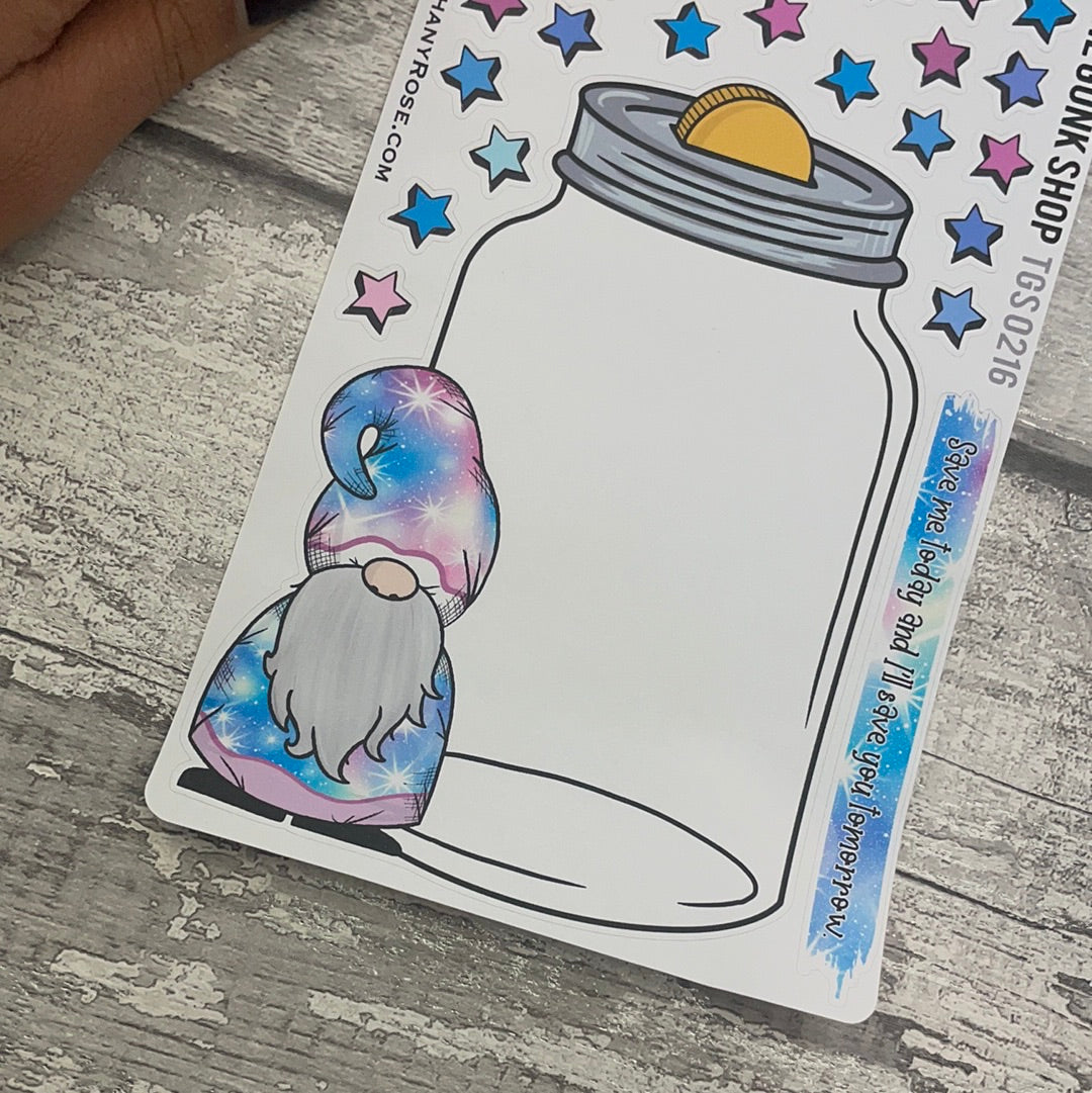 Savings Mason Jar Gnorman Gonk Stickers (TGS0216)