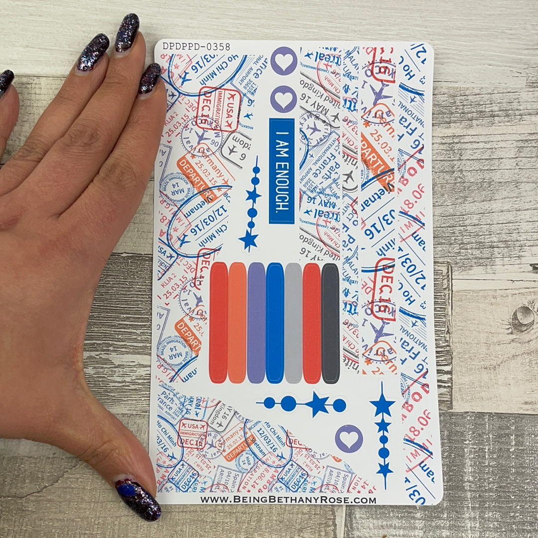 (0358) Passion Planner Daily Wave stickers - Travel