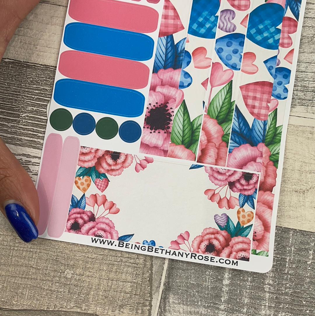 (0303) Passion Planner Daily stickers - blue hearts