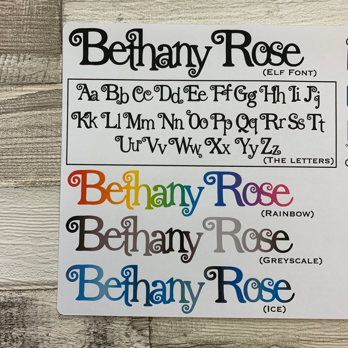 Personalised name stickers for planners (Matte or Gloss, 28 different colours) 0010-Elf