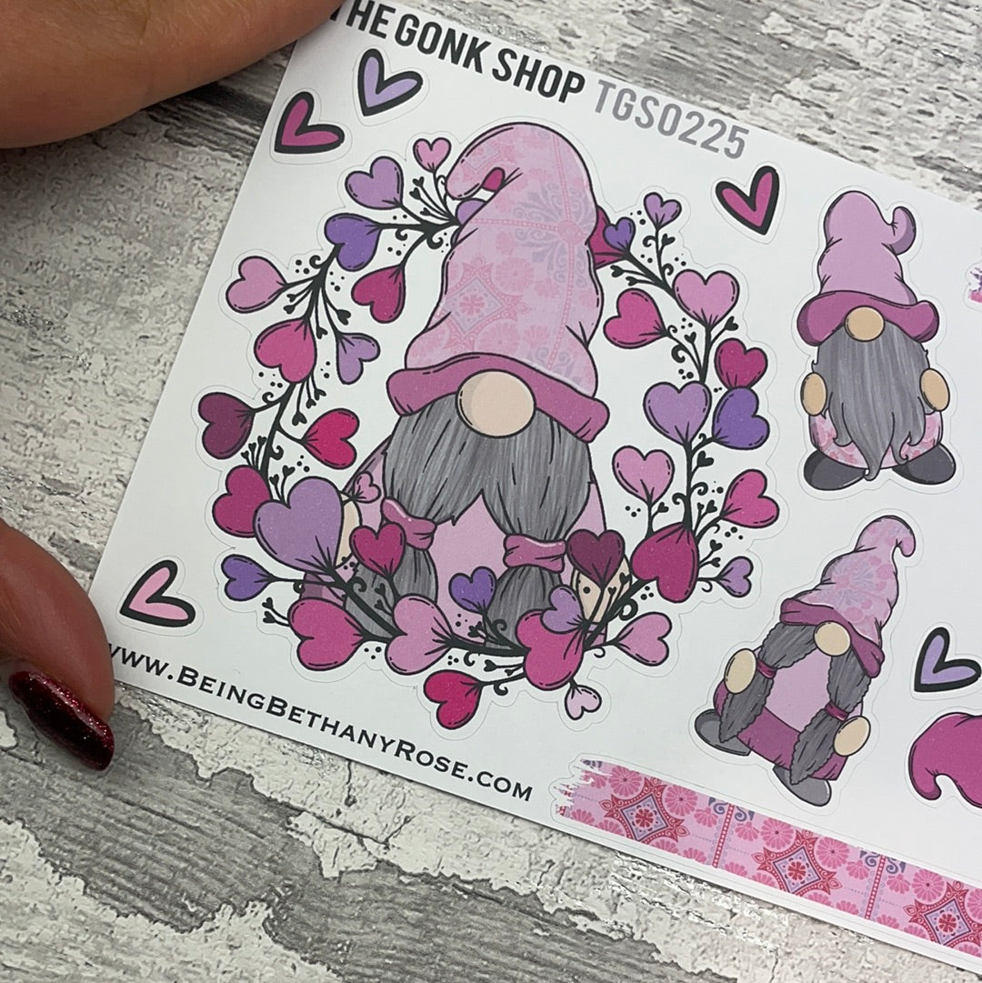 Enid Valentines / Love Heart Wreath Gonk Stickers (TGS0225)