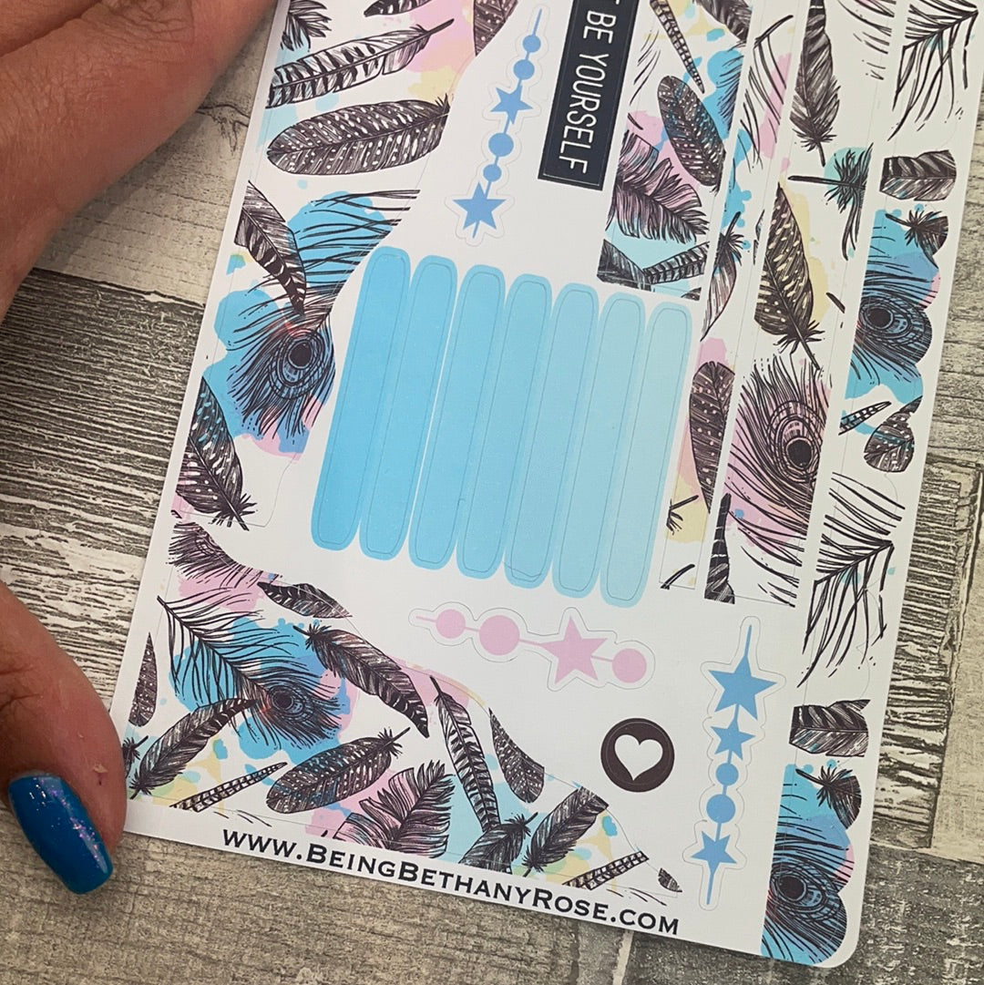 (0389) Passion Planner Daily Wave stickers - Feathers