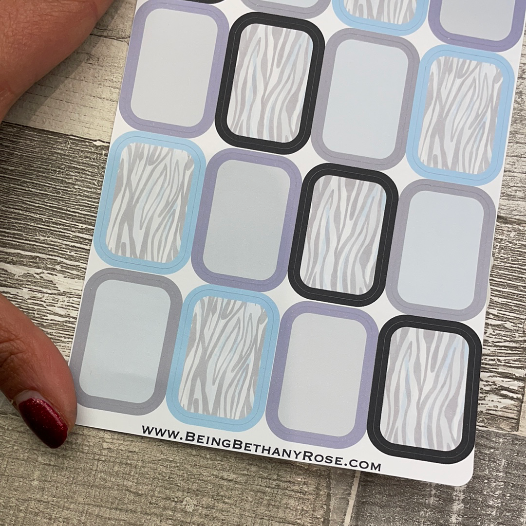 Blue Zebra half box stickers (DPD2115)