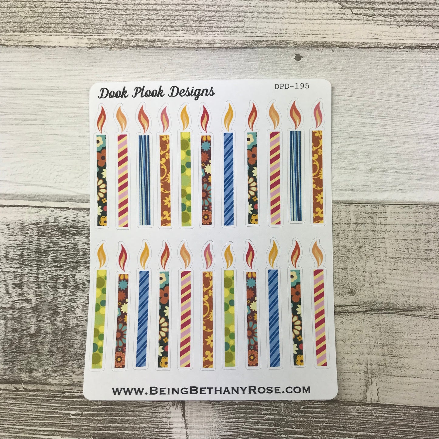 Birthday candle stickers (DPD195)