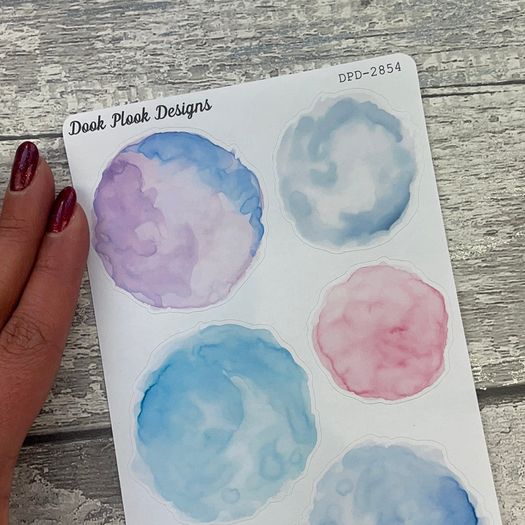 Watercolour Ink Blotches Journal planner stickers (DPD2854)