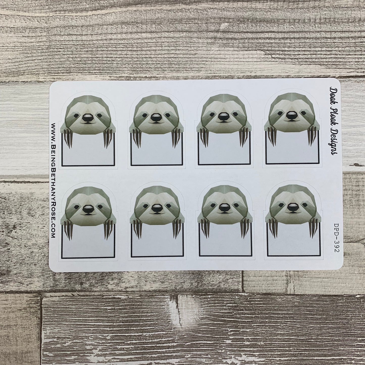 Sloth box stickers (DPD392)