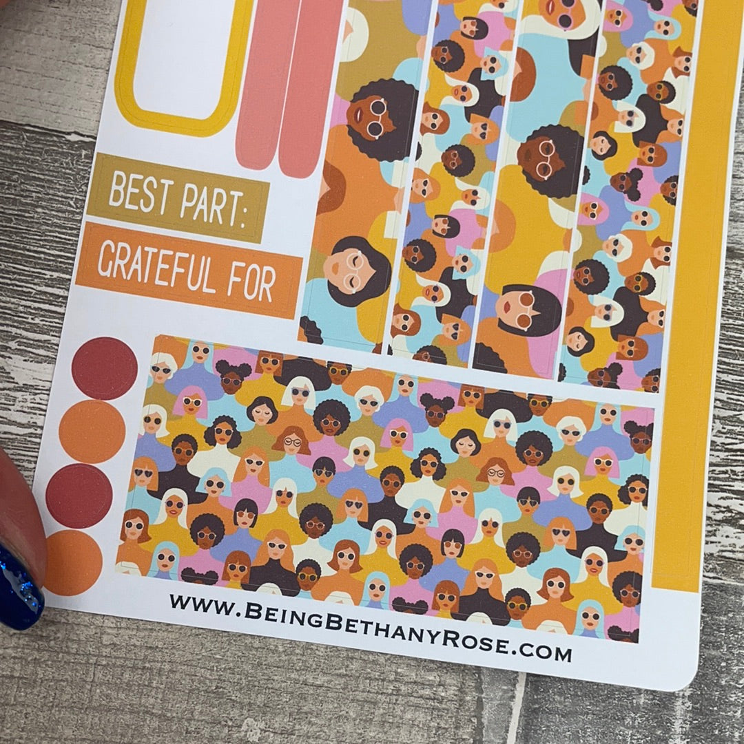 (0503) Passion Planner Daily stickers - face in the crowd