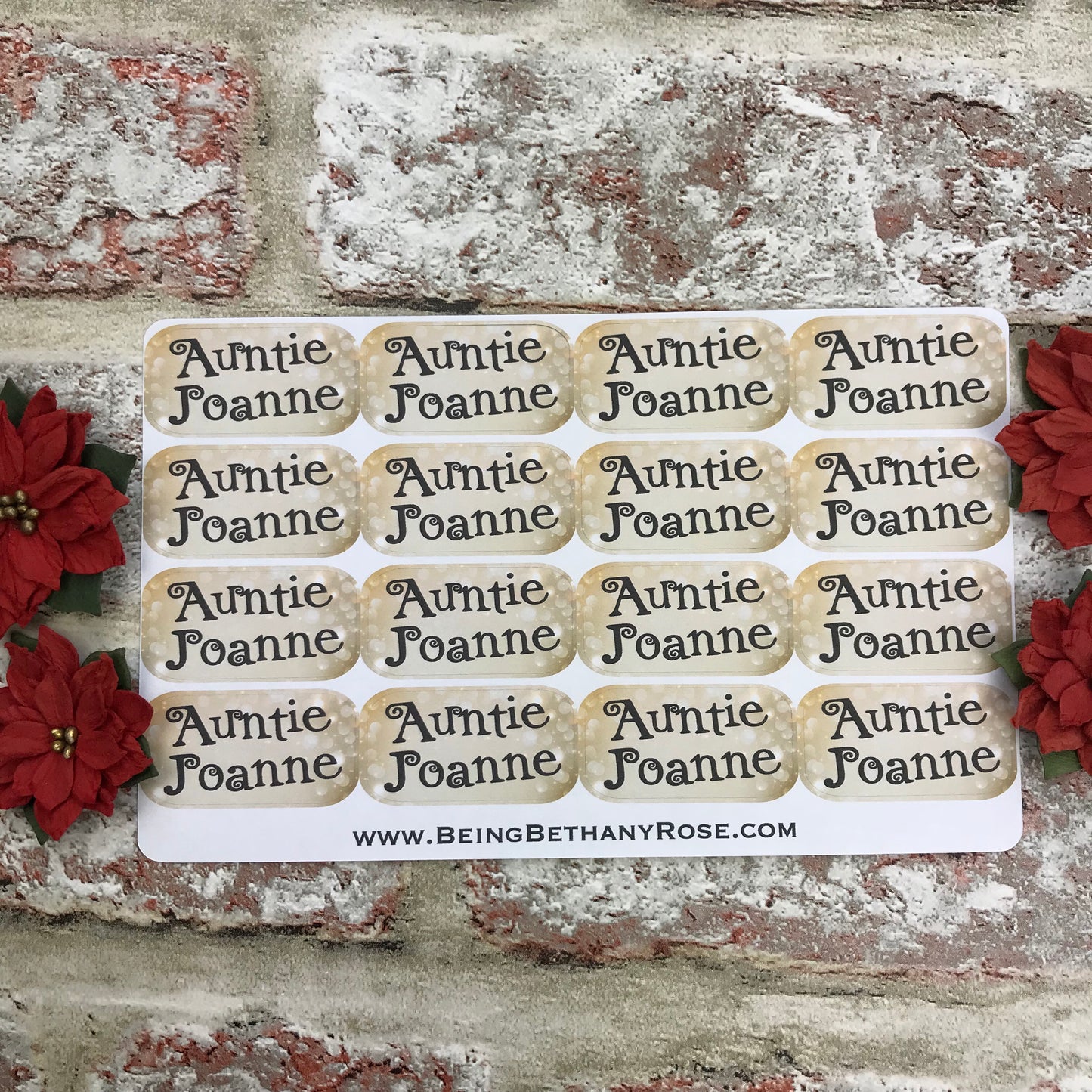 Personalised kids / adults Christmas Present Labels. (5 Gold Sparkles)