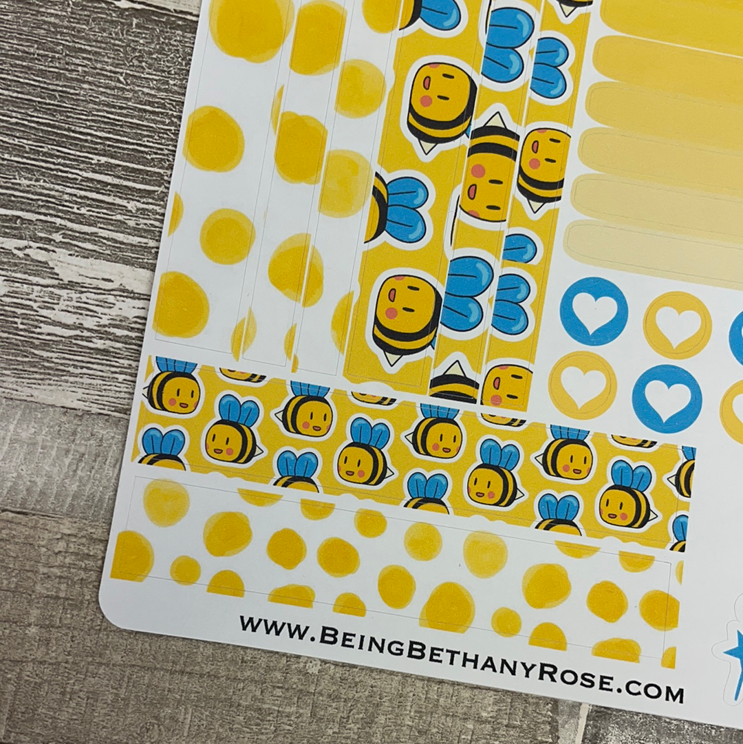 (0371) Passion Planner Daily Compact stickers - Cute Bee