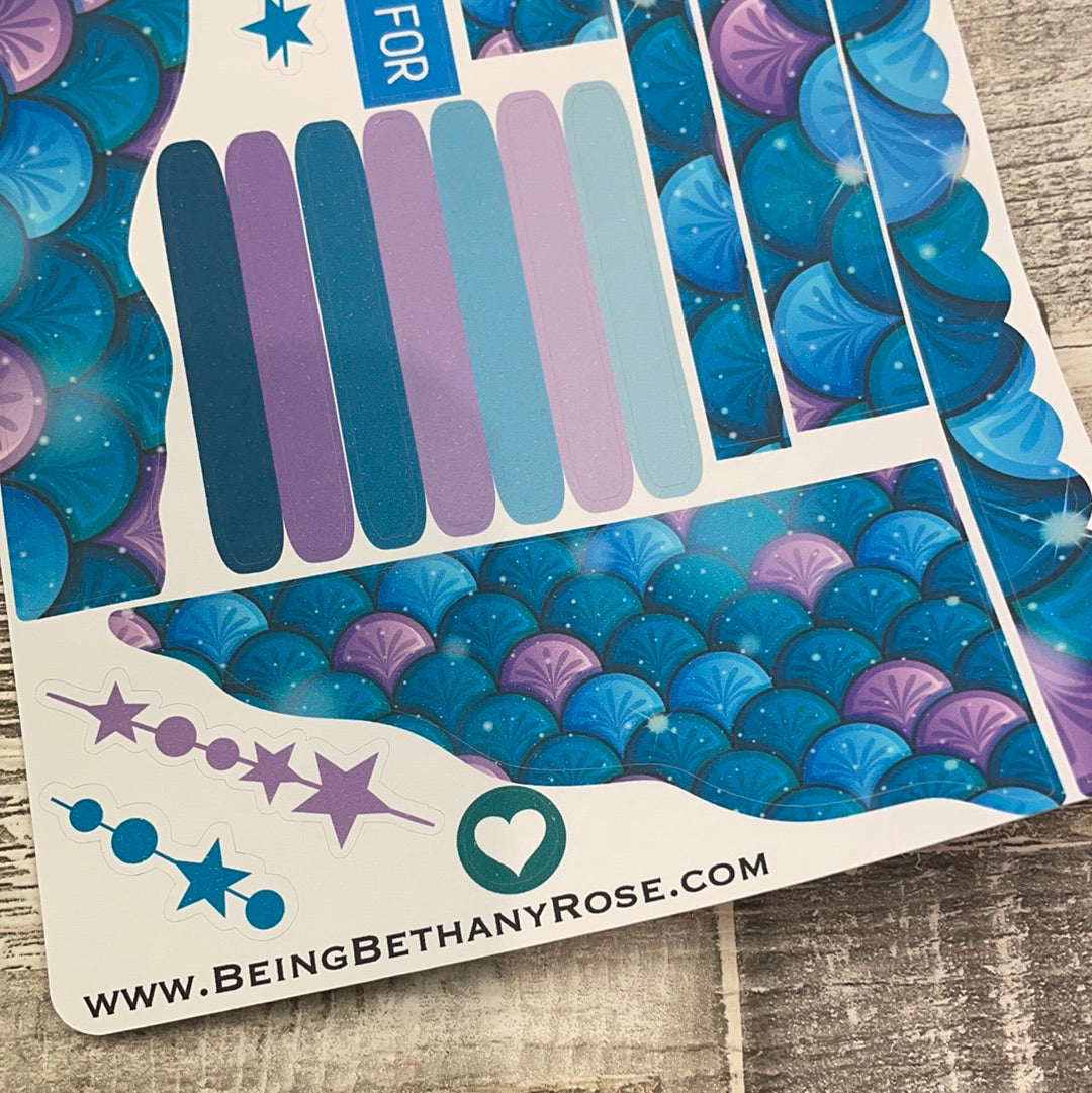 (0529) Passion Planner Daily Wave stickers - Mermaid Secret