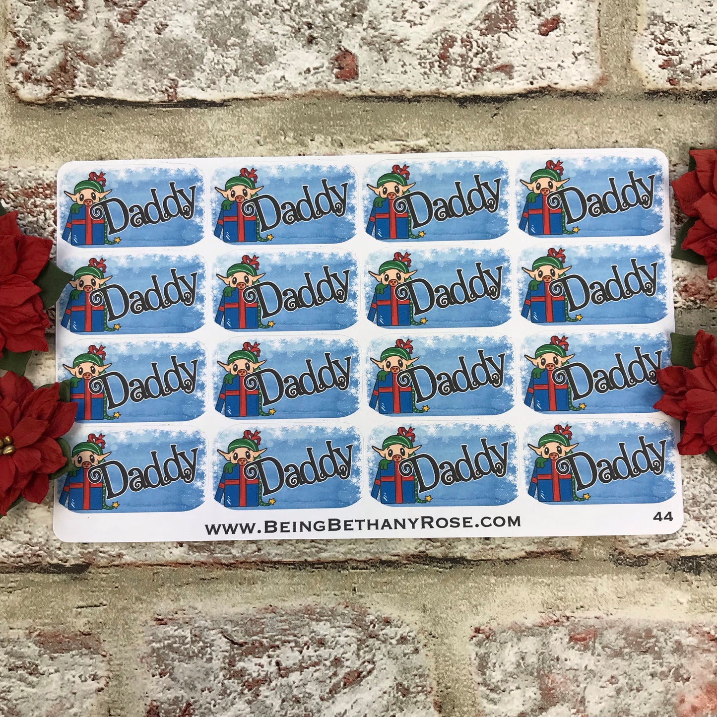 Personalised kids / adults Christmas Present Labels. (44 present elf)