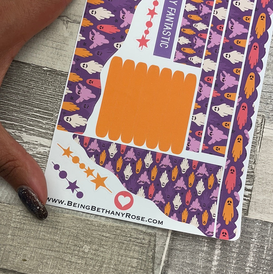 (0552) Passion Planner Daily Wave stickers - Colourful Ghosts