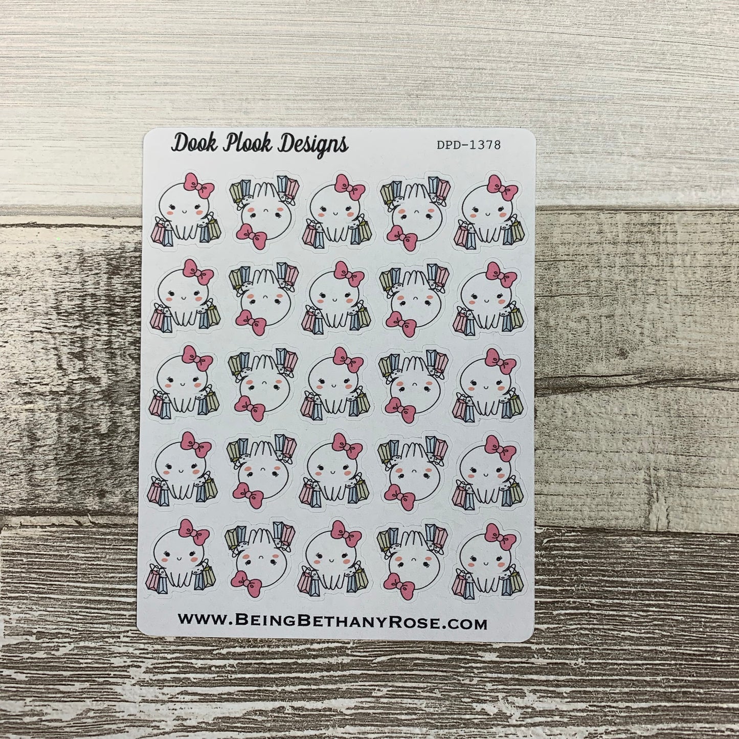 Octopus Character shopping bag stickers (DPD 1378)