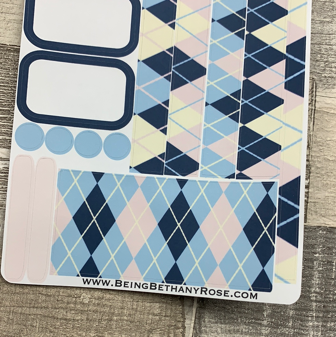 (0273) Passion Planner Daily stickers - Argyle