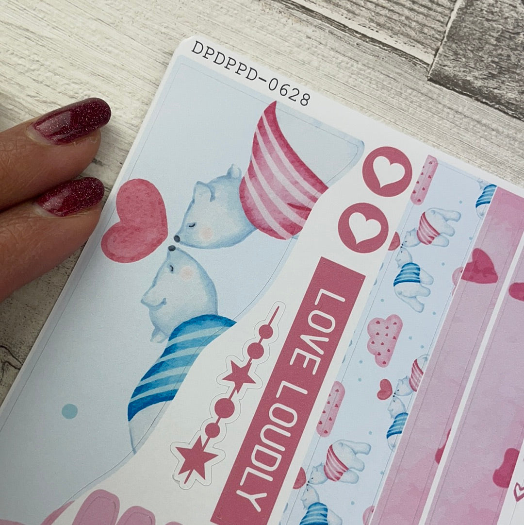 (0628) Passion Planner Daily Wave stickers - Valentines Love Loudly