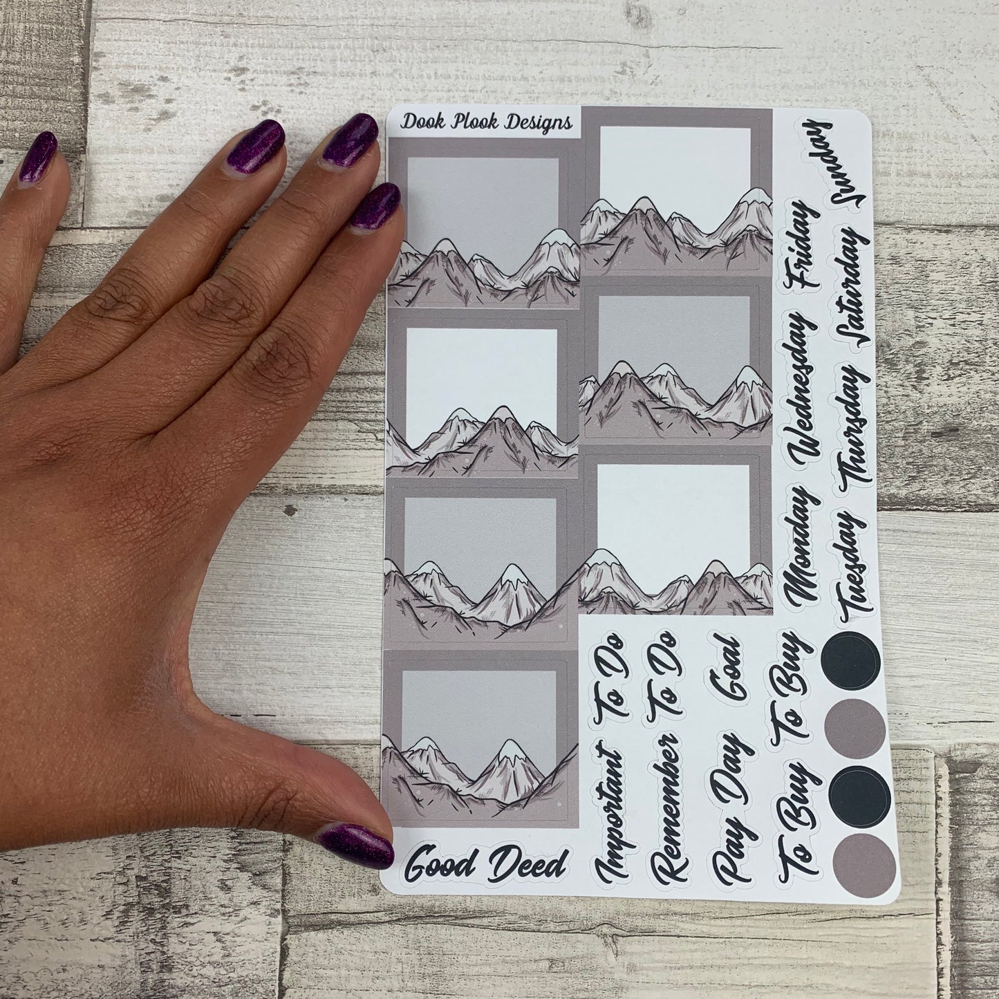 Handdrawn Mountains (can change month) Monthly View Kit for the Erin Condren Planners