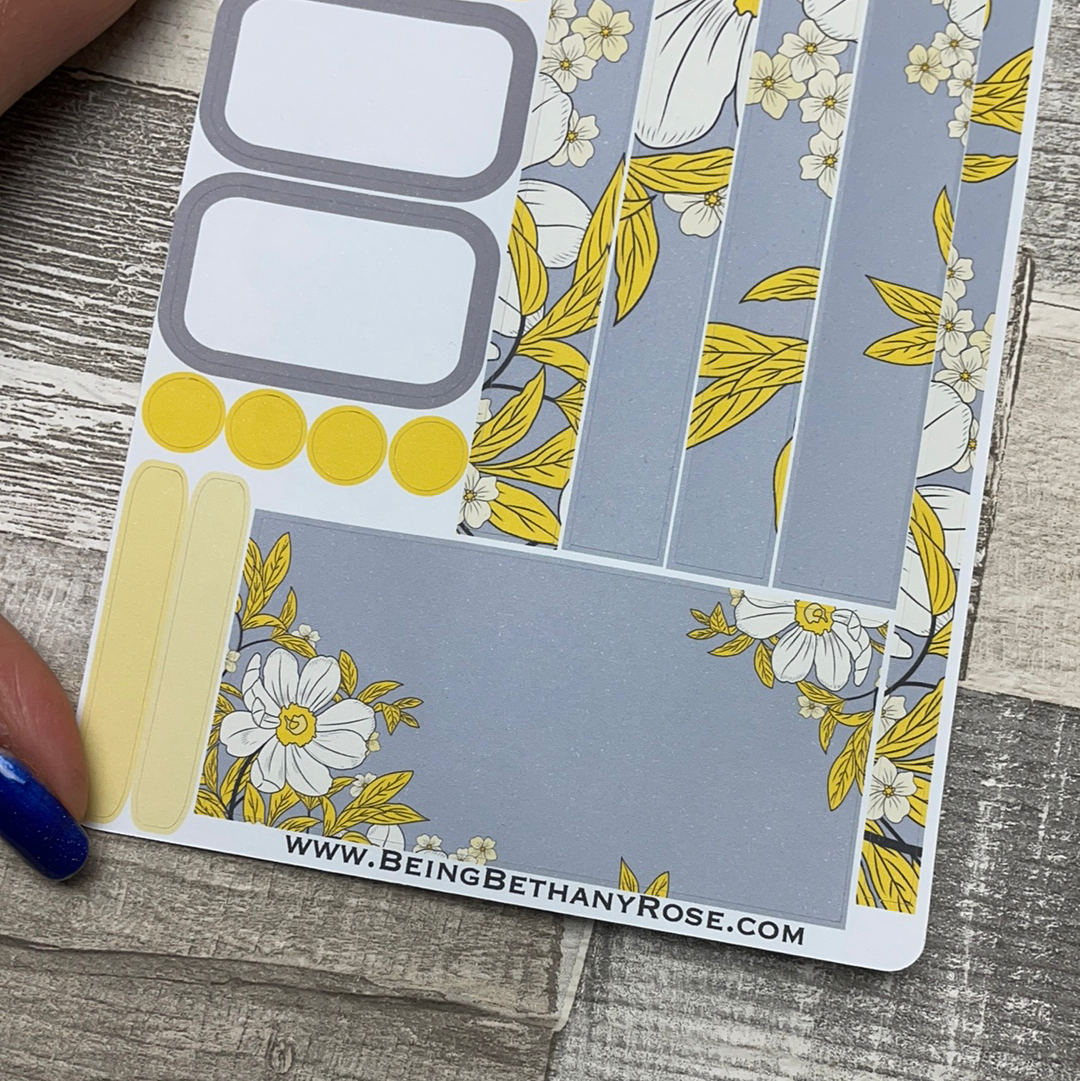 (0289) Passion Planner Daily stickers - Yellow Flower