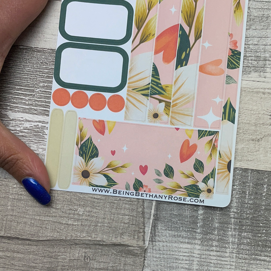(0282) Passion Planner Daily stickers - Hearts and leaves