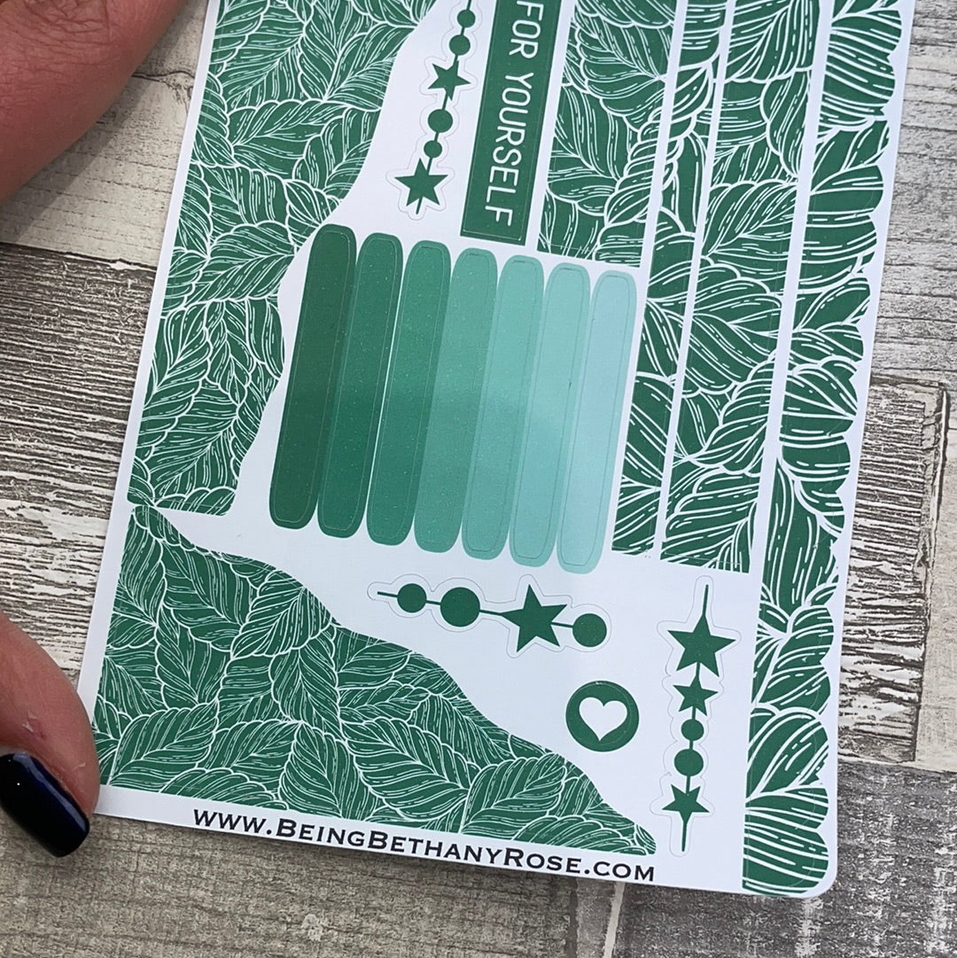 (0458) Passion Planner Daily Wave stickers - Overlapping leaves