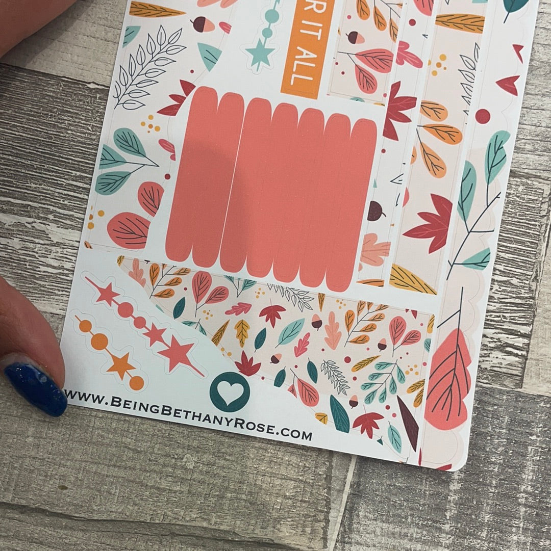 (0520) Passion Planner Daily Wave stickers - Leaves are falling