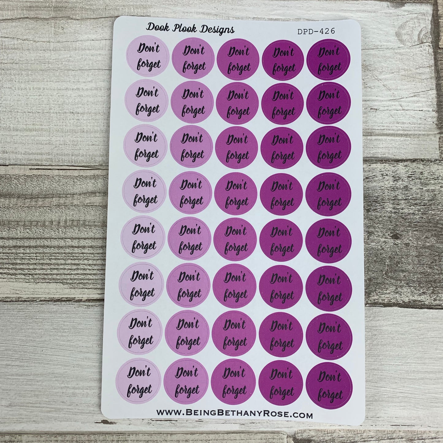 Don't forget circle stickers for Erin Condren, Plum Paper, Filofax, Kikki K (DPD426)