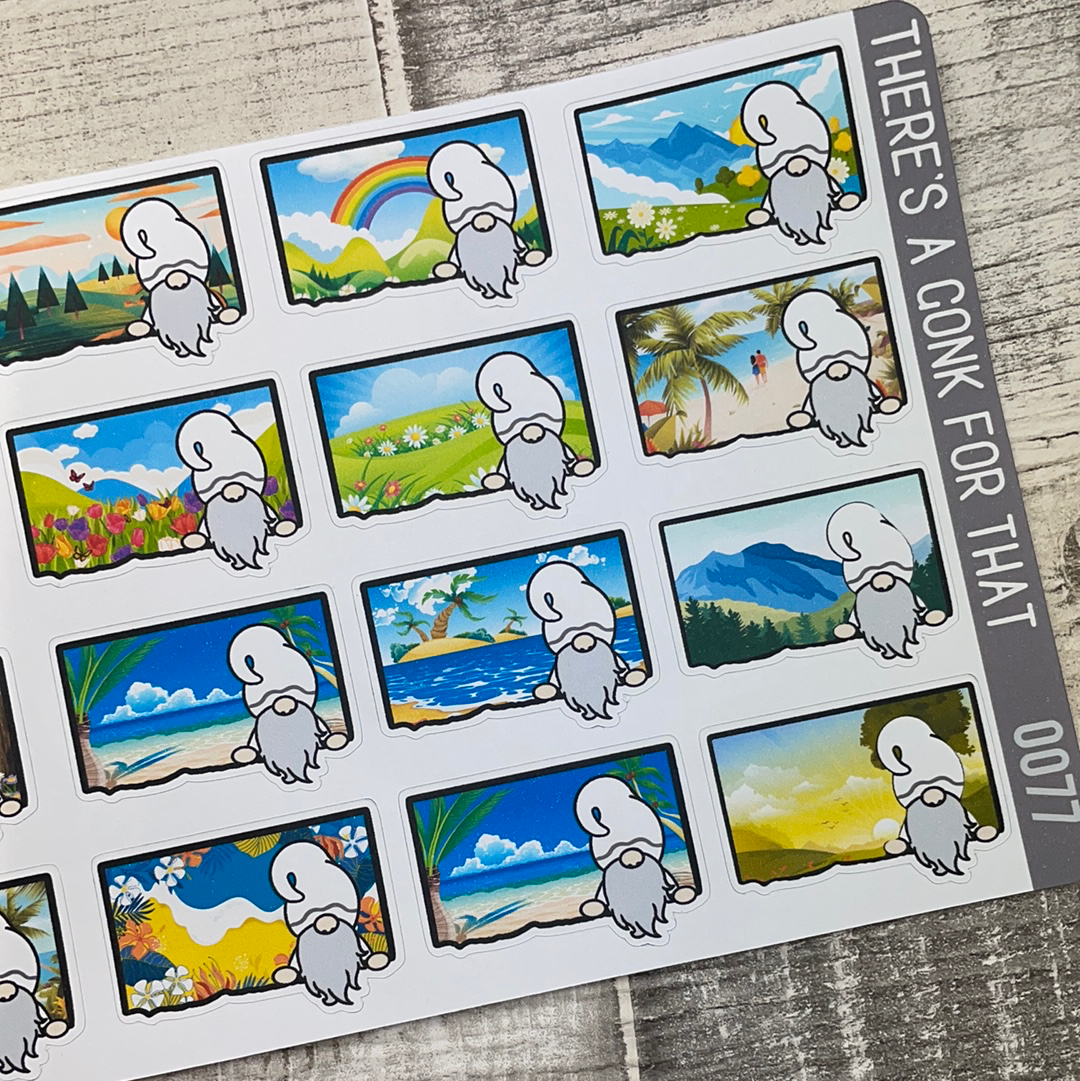 Colour Scenes Ripped Peeping Gnorman Sticker (GFT-0077)