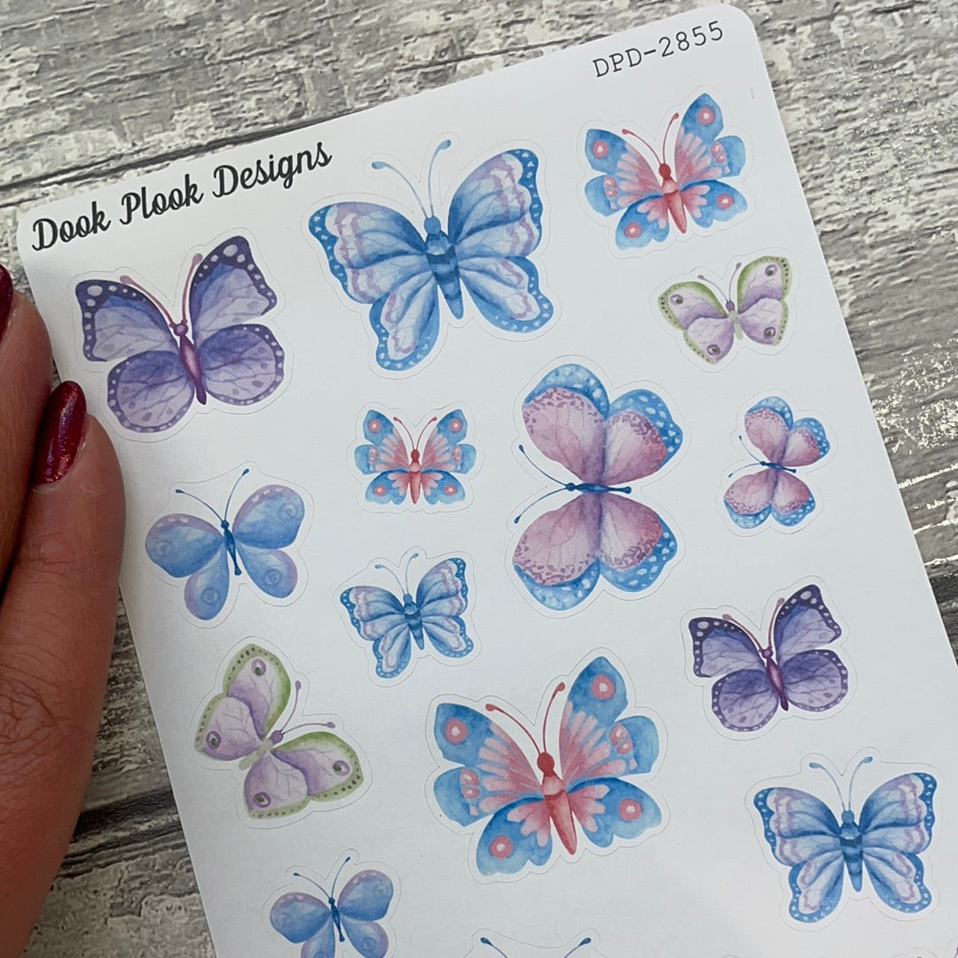 Watercolour Butterflies Journal planner stickers (DPD2855)