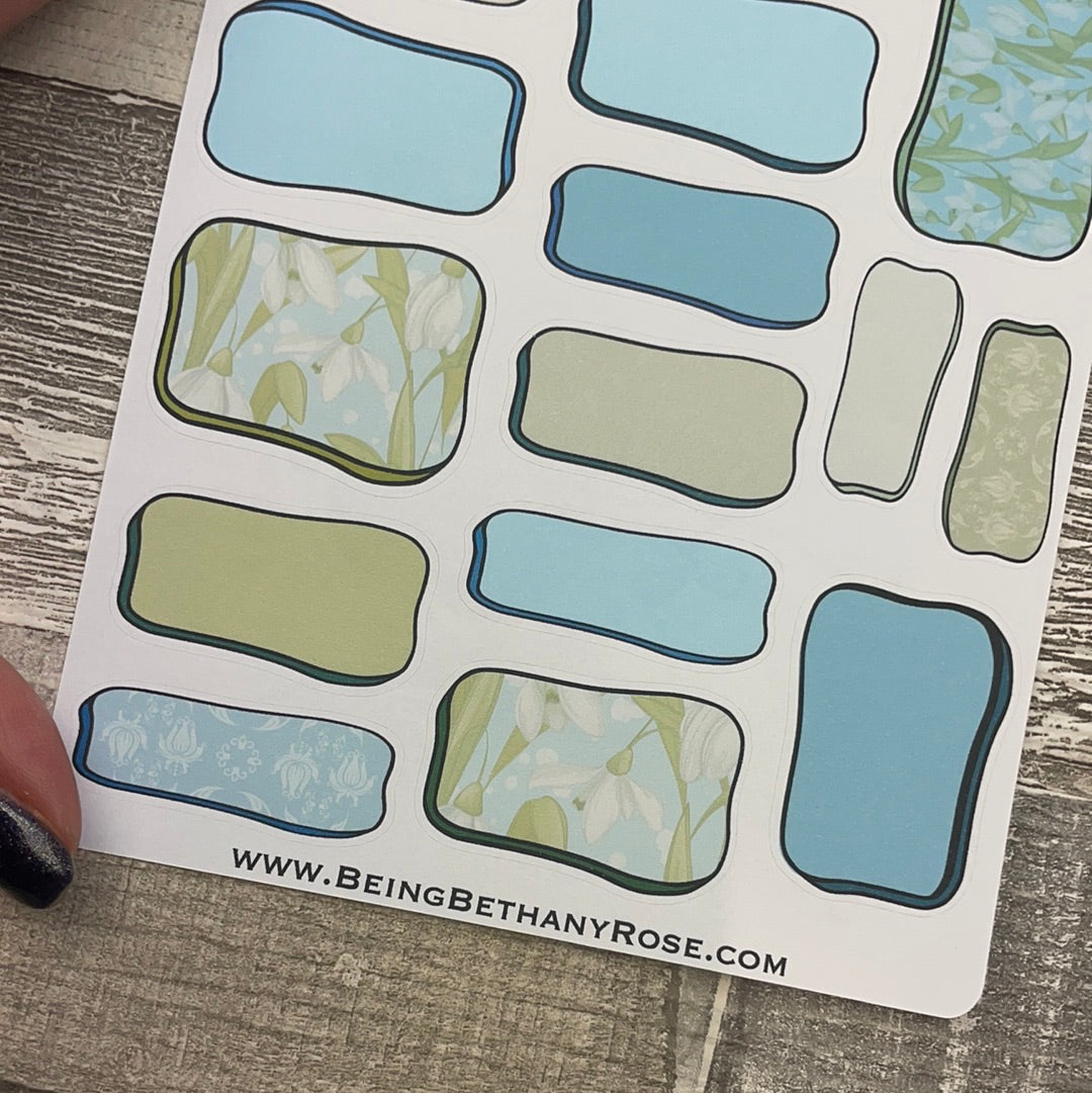 Elsa Snowdrop Hand drawn box stickers (DPD2433)