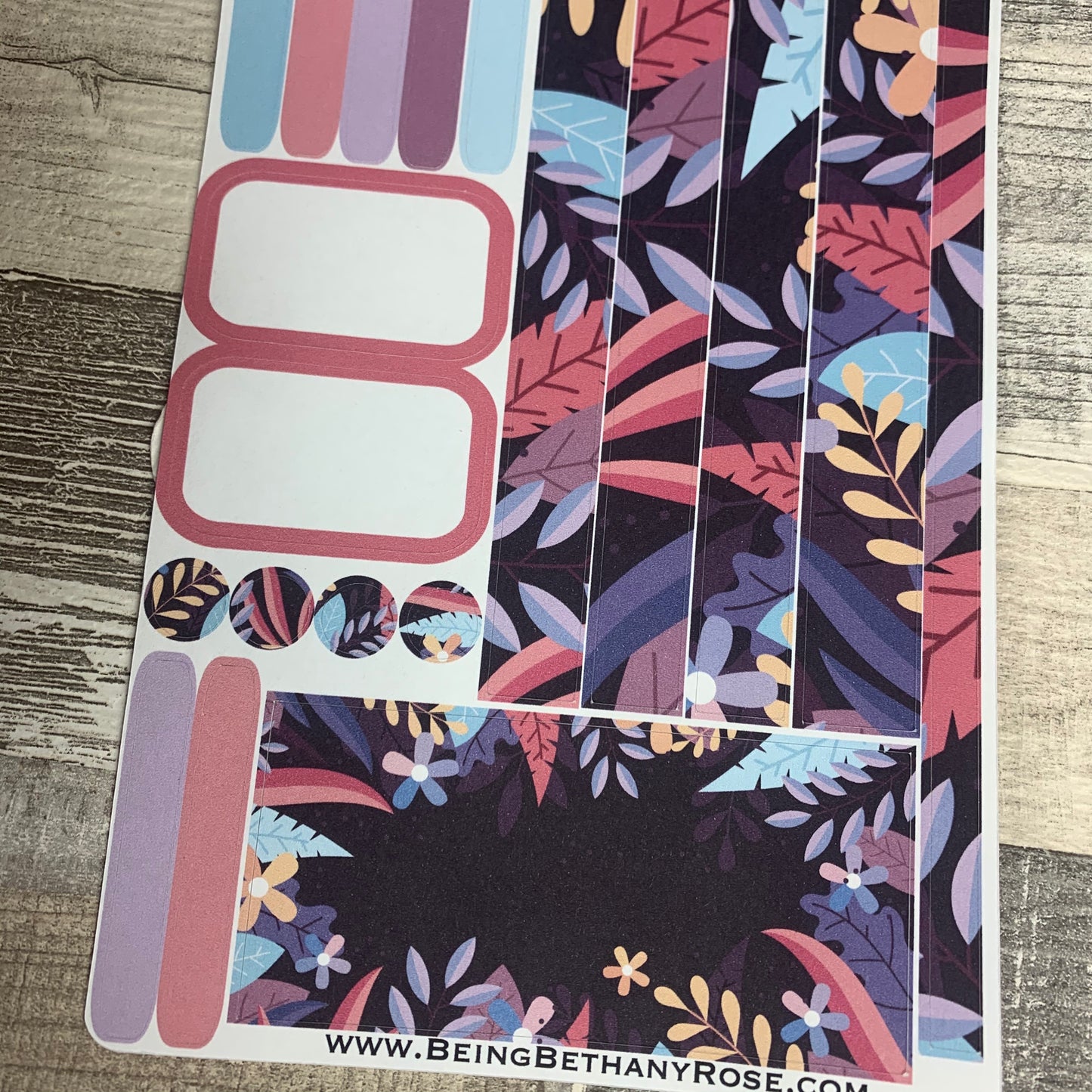 (0030) Passion Planner Daily stickers - Purple Jungle
