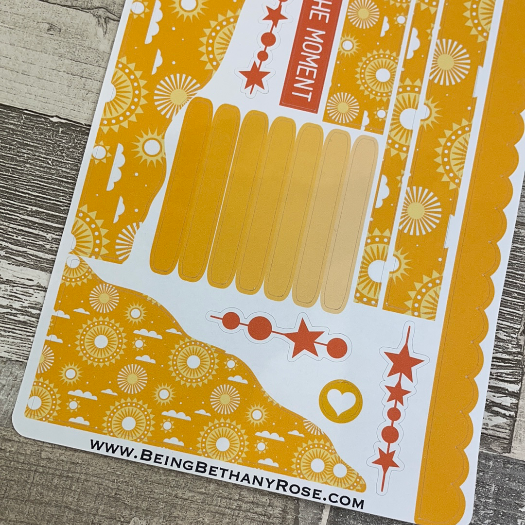 (0393) Passion Planner Daily Wave stickers - Bright Sun