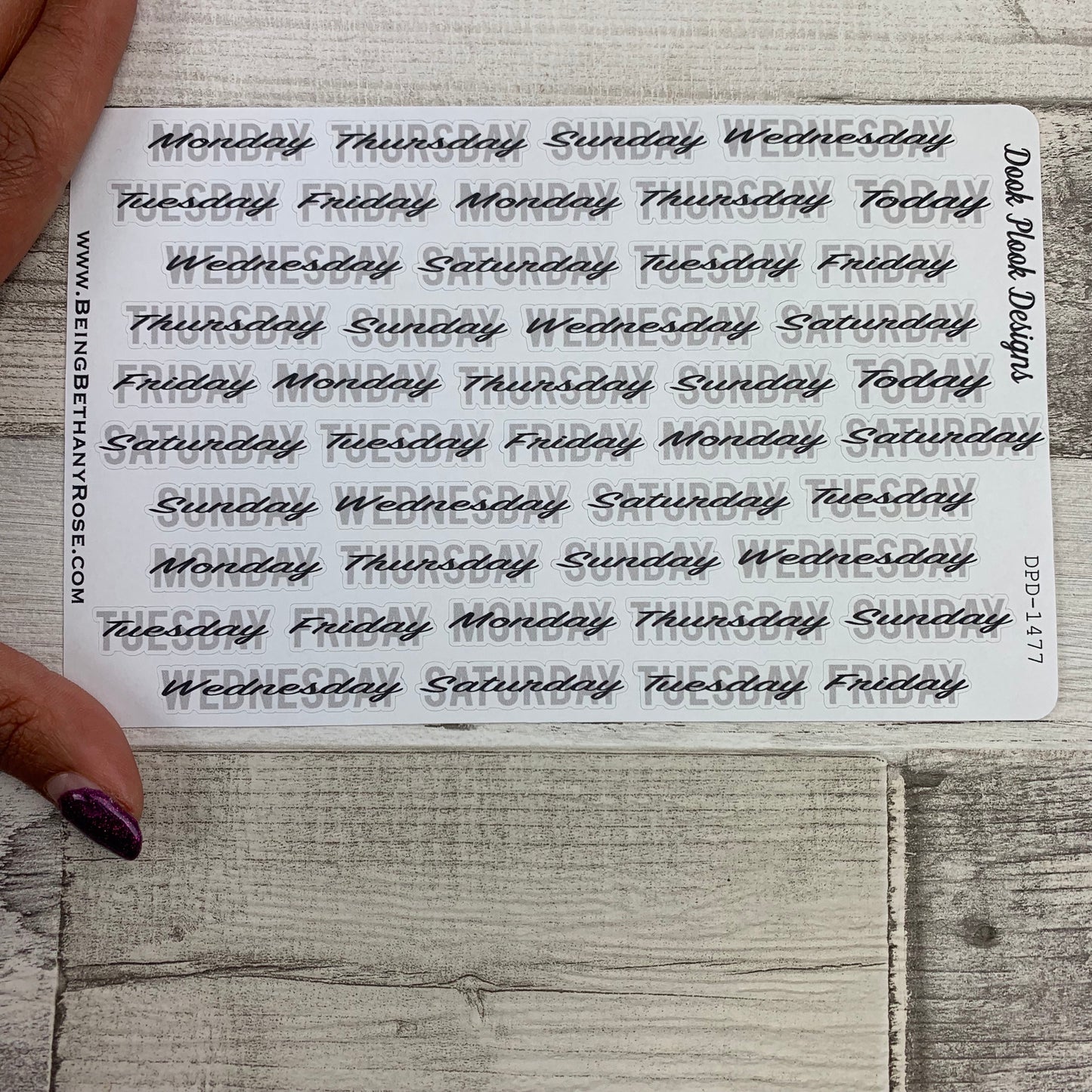 Day cover up / week day stickers (DPD1477)