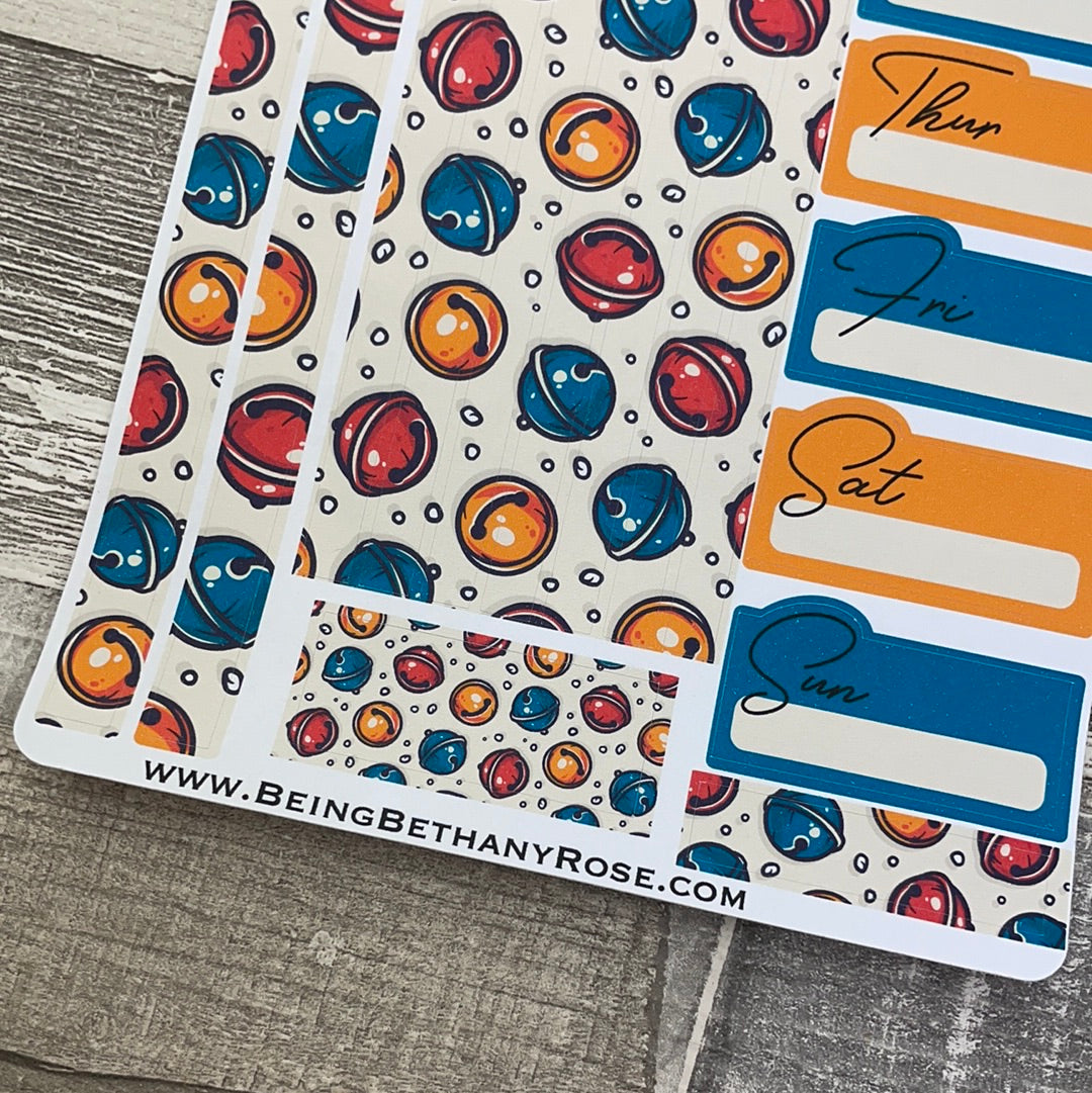 One sheet week medium passion planner stickers - Christmas Bells (DPD2347)
